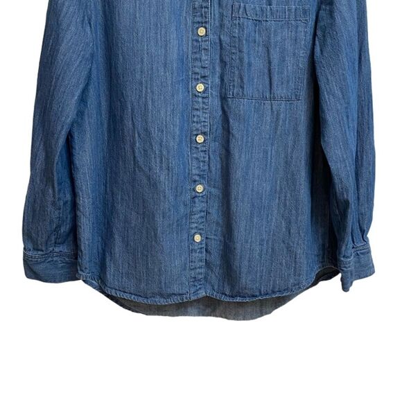 Style & Co. Chambray Boyfriend Shirt Women's Size M Blue Button-Down - Picture 9 of 16